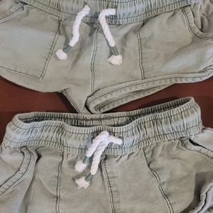 Army Green Drawstring Shorts